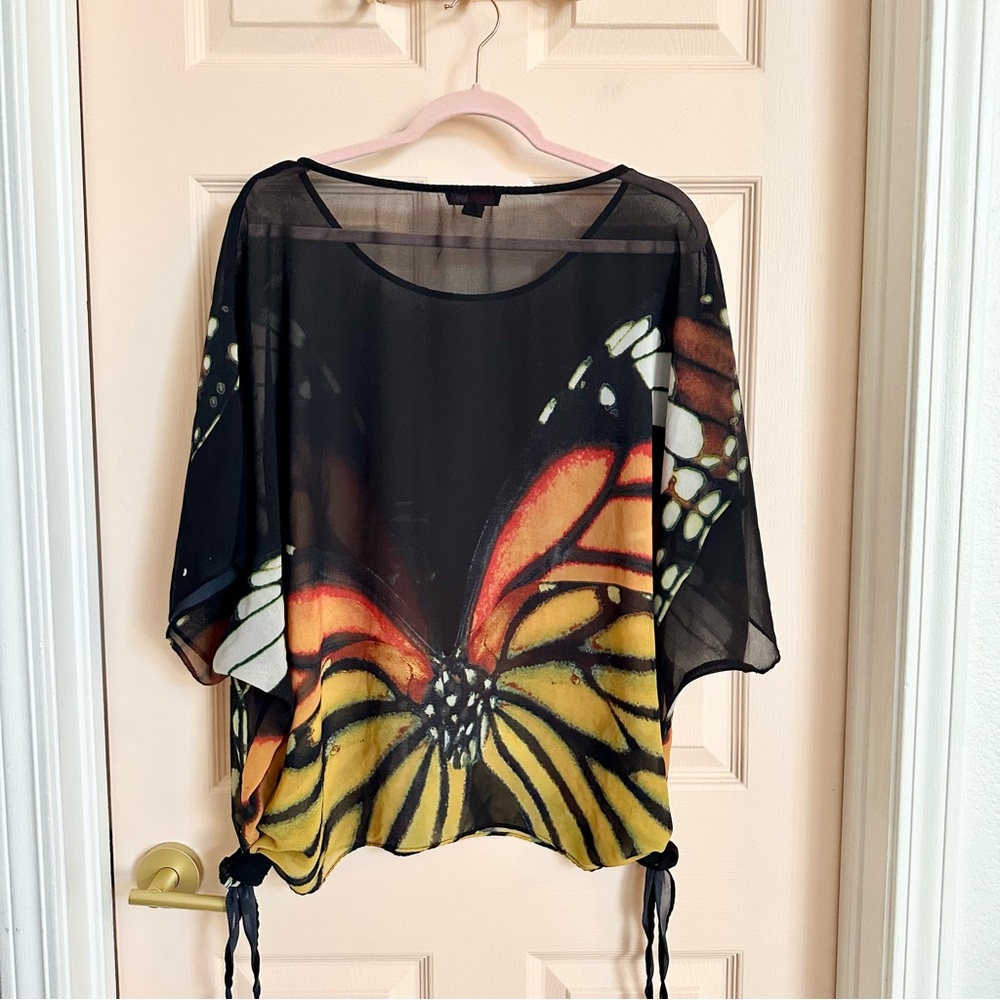 Sheer butterfly jw style poncho top - Picture 4 of 4